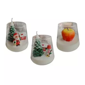 Рождественская свеча-подсвечник, креативное нежное украшение ручной работы на стол, обеденный стол, праздничный зимний рождественский декор