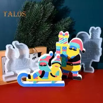 Рождественская свеча силиконовая форма 3D снеговики Санта-Клаус деревья формы DIY свеча ароматерапия мыло смола поделки многоразовые моющиеся формы для домашнего декора B