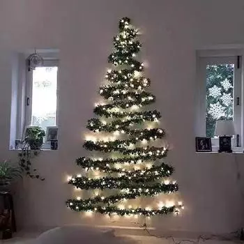 Рождественская светодиодная гирлянда из ротанга, украшение для лестницы, каминной двери, подвесные рождественские украшения, рождественская елка, баннер из ротанга, лоза