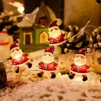 Рождественская светодиодная гирлянда Санта-Клауса, чулок, снеговика, колокольчика, подарочная коробка, украшение для Gift
