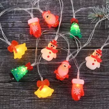 Рождественская светодиодная гирлянда Санта-Клауса, снеговика, феи, рождественского украшения для елки, рождественского украшения для дома, 2025, новогодний подарок 1.5M 10LED