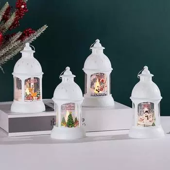 Рождественская светодиодная лампа Tealight, мягкое мерцание, питание от батареи, портативный фонарь Санта-Клауса, подвесной орнамент Santa Claus