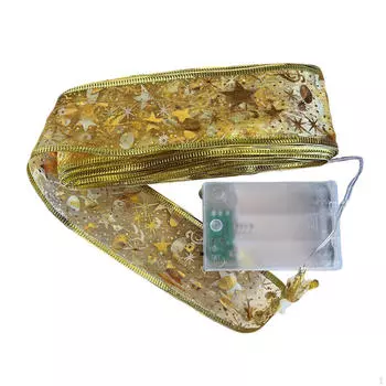 Рождественская светящаяся лента, золотое украшение, елочная игрушка 4m