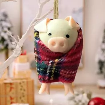 Рождественская свинья в одеяле, подвесное украшение для дома, офиса, рождественской елки, обертывание, украшение для животных, подвеска, свинья, любительница подарков на праздник