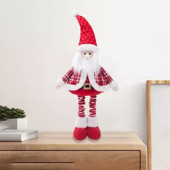 Рождественская телескопическая кукла, рождественская плюшевая кукла, красно-белый орнамент, подарок для офиса, гостиной, Santa Claus