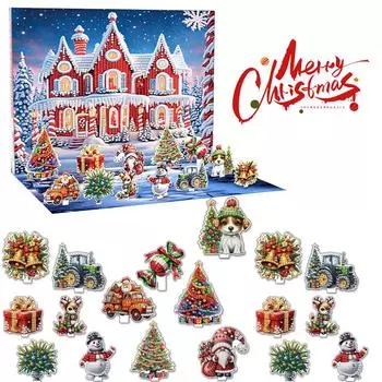 Рождественская тема Алмазная картина Настольный держатель для салфеток Украшение Алмазная картина Настольная стойка для салфеток Рождественский календарь Украшение