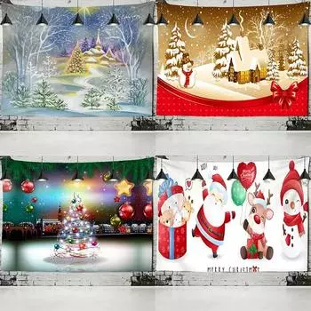 Рождественская тема Фон Гобелен Гостиная Диван Домашнее Украшение Рождественский Подарок 100x75cm