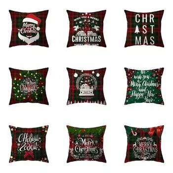 Рождественская тема Голова оленя Рождественская елка Принт Узор Чехол для подушки Домашняя гостиная Диван Украшение Подушка Чехол для подушки 40X40CM
