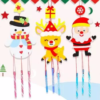 Рождественская тема, колокольчик ветра, сделай сам, рождественский снеговик, олень, Санта-Клаус, орнамент колокольчика ветра, нетканый колокольчик ветра A