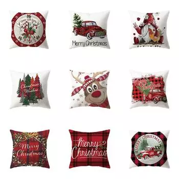 Рождественская тема, милый рождественский принт с рисунком лося, наволочка для дома, гостиной, украшения дивана, полиэстеровая подушка, наволочка 40X40CM