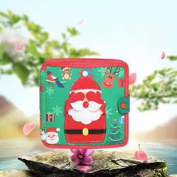 Рождественская тема мультфильм дети тканевая книга, обучающая сенсорная просветительская игрушка для распознавания