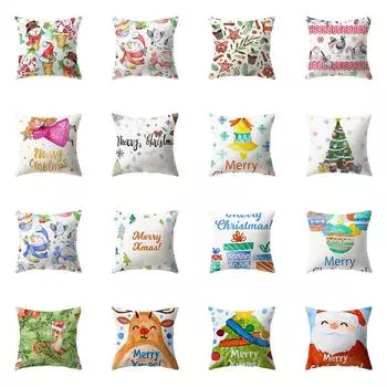 Рождественская тема, наволочка с принтом, домашняя гостиная, украшение для дивана, квадратная полиэстеровая подушка, наволочка 40X40CM