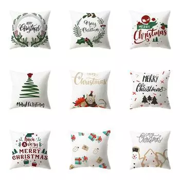 Рождественская тема, наволочка с принтом, домашняя гостиная, украшение для дивана, квадратная полиэстеровая подушка, наволочка 40X40CM