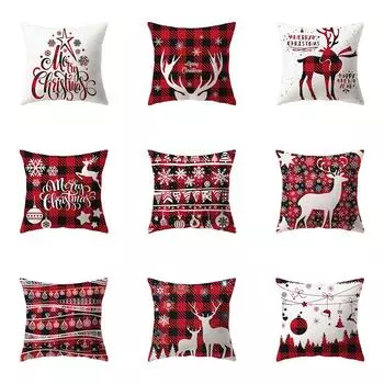 Рождественская тема, наволочка с принтом, домашняя гостиная, украшение для дивана, квадратная полиэстеровая подушка, наволочка 40X40CM