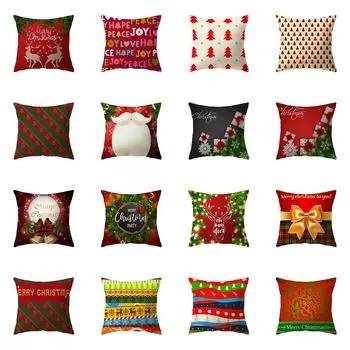 Рождественская тема, наволочка с принтом, домашняя гостиная, украшение для дивана, квадратная полиэстеровая подушка, наволочка 40X40CM