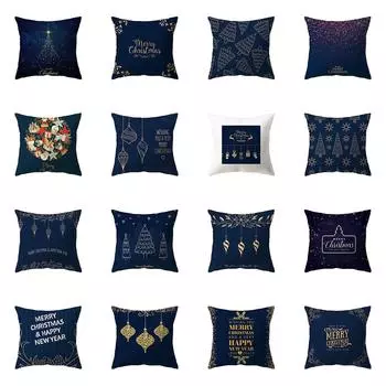 Рождественская тема, наволочка с принтом, домашняя гостиная, украшение для дивана, квадратная полиэстеровая подушка, наволочка 40X40CM