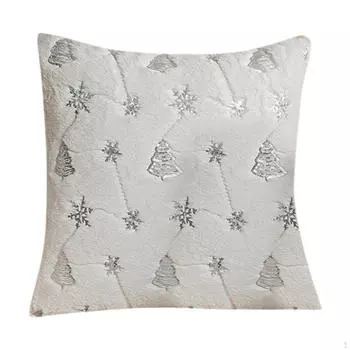 Рождественская тема плюшевая наволочка 18x18 дюймов моющаяся для гостиной кофейни белый