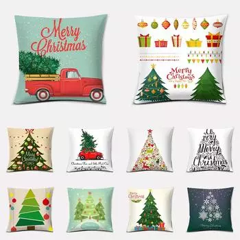 Рождественская тема Рождественские украшения с принтом наволочка для дома, гостиной, украшения дивана, подушка, наволочка 40X40CM