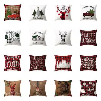 Рождественская тема Рождественские украшения с принтом наволочка для дома, гостиной, украшения дивана, подушка, наволочка 40X40CM