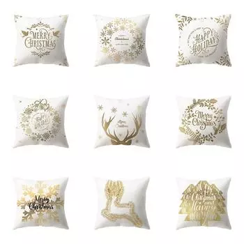 Рождественская тема с принтом лося, чехол для подушки для дома, гостиной, украшения дивана, квадратная подушка из полиэстера, наволочка 40X40CM