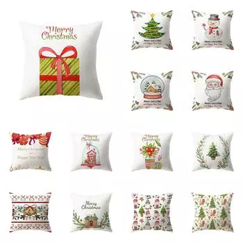 Рождественская тема Санта-Клаус с принтом наволочка для дома, гостиной, украшения дивана, квадратная подушка, наволочка 40X40CM