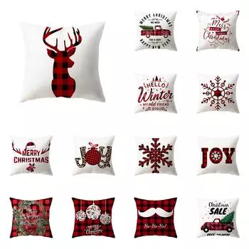 Рождественская тема Санта-Клаус с принтом, полиэстеровый чехол для подушки, домашняя гостиная, украшение для дивана, подушка, наволочка 40X40CM