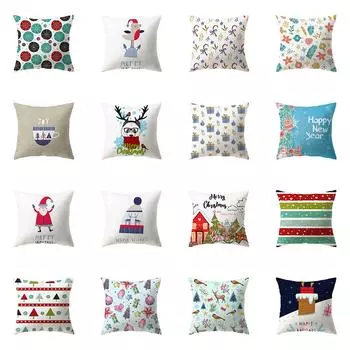 Рождественская тема Санта-Клауса с принтом, чехол для подушки, украшение для дома, гостиной, дивана, квадратная подушка, наволочка 40X40CM