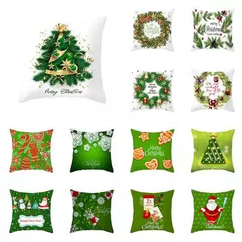 Рождественская тема, украшение для рождественской елки, чехол для подушки с принтом, украшение для дома, гостиной, дивана, подушка, наволочка 40X40CM