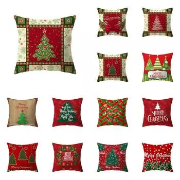 Рождественская тема, украшение для рождественской елки, чехол для подушки с принтом, украшение для дома, гостиной, дивана, подушка, наволочка 40X40CM