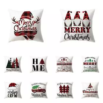 Рождественская тема, украшение для рождественской елки, чехол для подушки, украшение для дома, гостиной, дивана, полиэстеровая подушка, наволочка 40X40CM