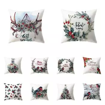 Рождественская тема, зимняя рождественская атмосфера, наволочка с рисунком, чехол для подушки для дома, гостиной, украшения дивана, подушка, наволочка 40X40CM