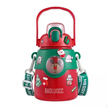 Рождественская тематическая термокружка, вакуумная питьевая кружка из нержавеющей стали для красный