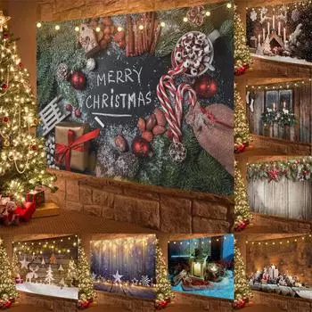 Рождественская тематическая вечеринка, настенный гобелен, рождественская настенная елка, настенная подвеска, великолепная рождественская елка, камин, подарки 95x73cm