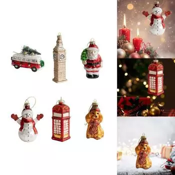 Рождественская тематика Рождественские стеклянные украшения Санта-Клаус Рождественский подвесной фестиваль Подарок Santa Claus