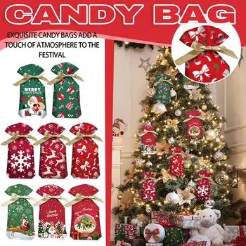 Рождественская упаковка для конфет Подарочный пакет Лента-шнурок Яблоки Сумка-шнурок Кроличьи уши One Size