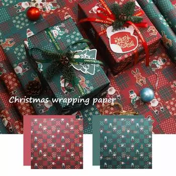 Рождественская упаковочная бумага, 20 дюймов X 20 дюймов для Рождества, Нового года, зимних праздников One Size зелёный