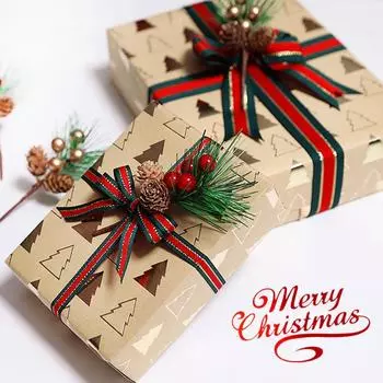 Рождественская упаковочная бумага из крафт-бумаги с золотым тиснением и узорами в виде лосей, снежинок и деревьев для подарочных коробок и декора своими руками snowflake pattern, 50cm70cm золотой