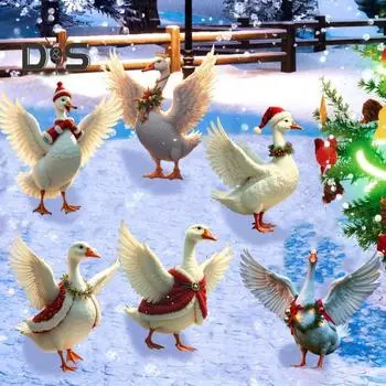 Рождественская утка садовый колышек плоский акриловый двор художественный знак украшения водонепроницаемый уличный рождественский колышек для дорожки задний двор газон праздничный декор F