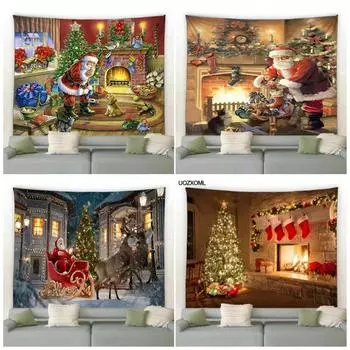 Рождественская вечеринка Новый год Гобелен Спальня Гостиная Домашнее рождественское украшение Гобелен 100x75cm