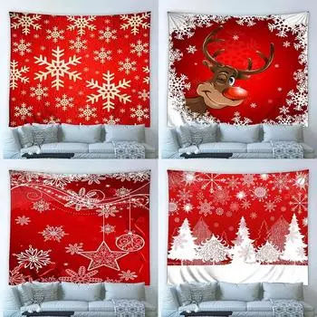 Рождественская вечеринка Роскошный гобелен Спальня Гостиная Домашнее Рождественское украшение 100x75cm