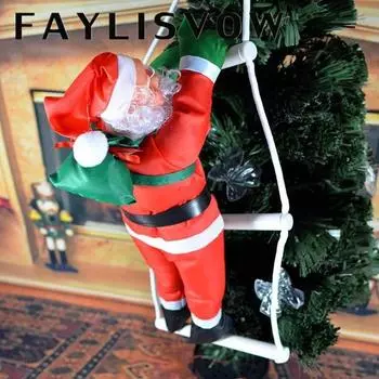 Рождественская веревочная лестница Санта-Клауса Рождественская елка Висячие украшения Партия Декор двери 1.0 красный