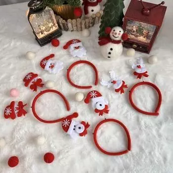 Рождественская весенняя повязка на голову из 4 предметов, набор товаров Санта-Рудольф, медведь, снеговик, жизнь, четыре пореза, реквизит, повязка на голову для вечеринки