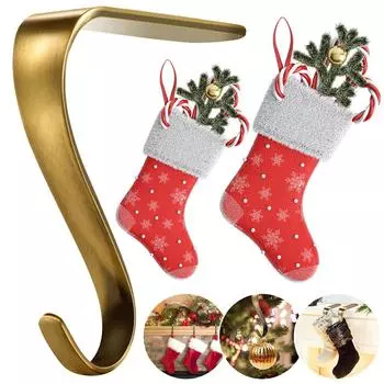Рождественская вешалка для носков на каминную полку, металлические крючки для подвешивания носков, многоцелевые держатели для носков, украшение для дома, рождественской вечеринки