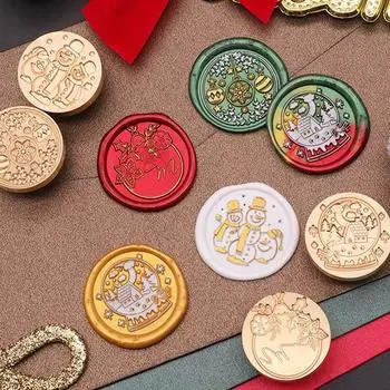 Рождественская восковая печать штамп старинная запечатывающая головка штампа для рождественской упаковки подарков открытки DIY скрапбукинг конверты приглашения