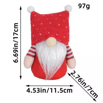 Рождественская вязаная шапка кукла креативная квадратная шапка безликая кукла украшение старик с белой бородой