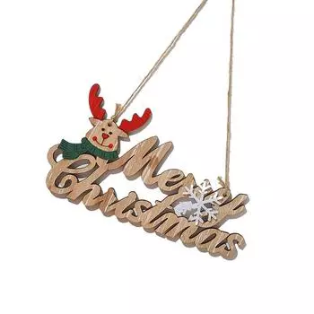 Рождественская вывеска на дверь, окно, стена, праздничные украшения, макет сцены, самодельная деревянная табличка в форме алфавита, подвесной декор, праздничное украшение type 1