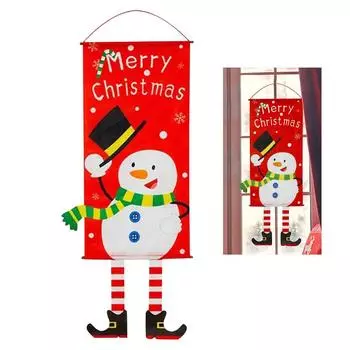 Рождественская вывеска на окно Рождественская вывеска на окно из полиэстера Декоративная для магазина, бара, отеля snowman