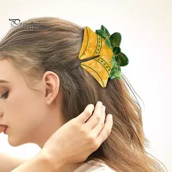 Рождественская заколка для волос в форме рождественской елки, заколка для волос в форме колокольчика, боковая заколка для волос, праздничные аксессуары для тематической вечеринки Gift жёлтый