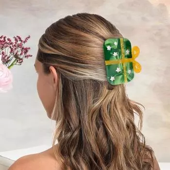 Рождественская заколка для волос в форме рождественской елки, заколка для волос в форме колокольчика, боковая заколка для волос, праздничные аксессуары для тематической вечеринки Gift красный