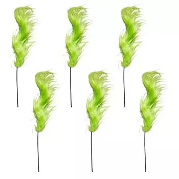 Рождественская зеленая ветка для волос Пушистые зеленые кудрявые пики Ручная работа Зеленые стебли эльфа для верхушки рождественской елки Праздничный домашний декор A